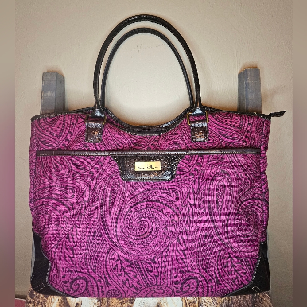 Nicole Miller Paisley and Crocodile Laptop Bag